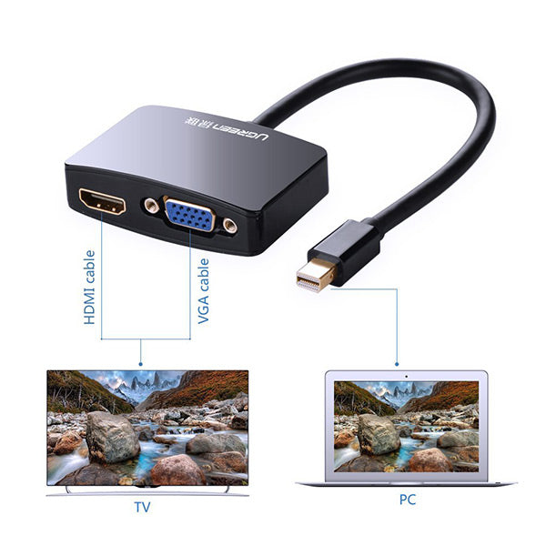UGreen 4K Mini DisplayPort to HDMI / VGA Adapter - Black (10439)