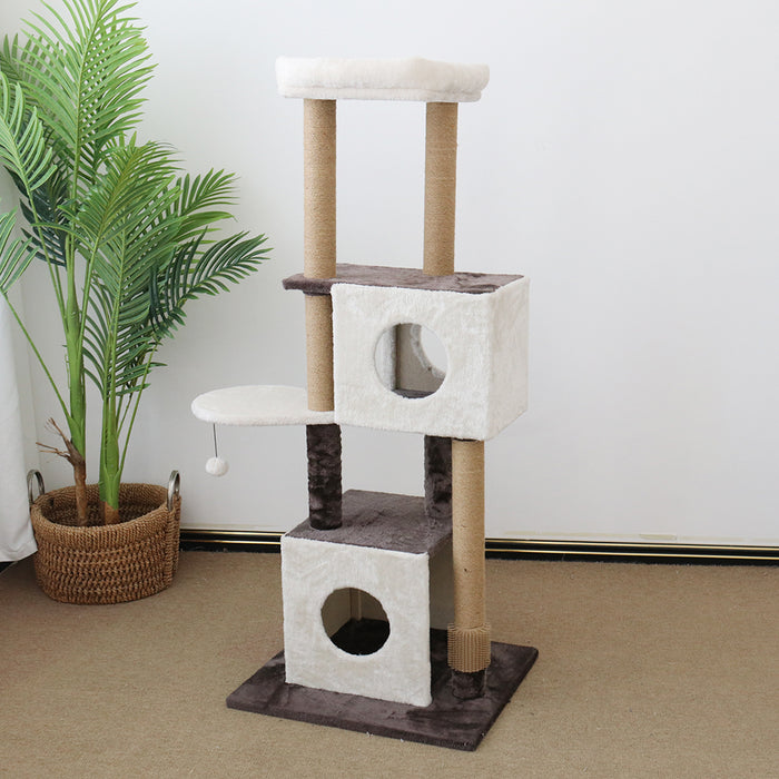 CATIO Deluxe Multi-Function Three-Level Dual Cat Scratching Tree 141cm