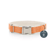 Natural Hemp & Cotton Dog Collar Orange Burst M