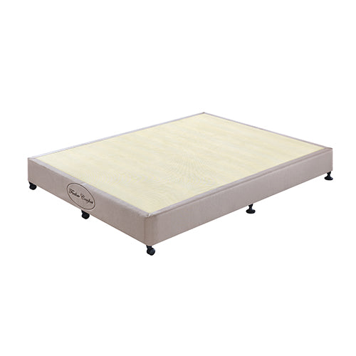Mattress Base Ensemble Solid Wooden Slat with Removable Cover Beige