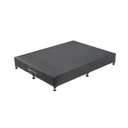 Mattress Base Ensemble Solid Wooden Slat with Removable Cover Black