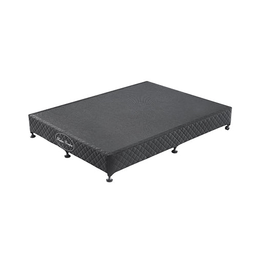 Mattress Base Ensemble Solid Wooden Slat with Removable Cover Black