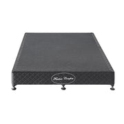 Mattress Base Ensemble Solid Wooden Slat with Removable Cover Charcoal