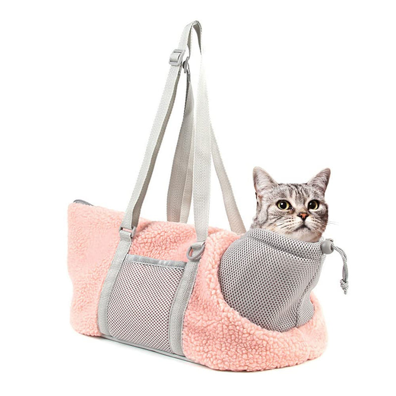 LIFEBEA Cat Carrier Comfy Shoulder Bag with Adjustable Strap Pet bag Pink