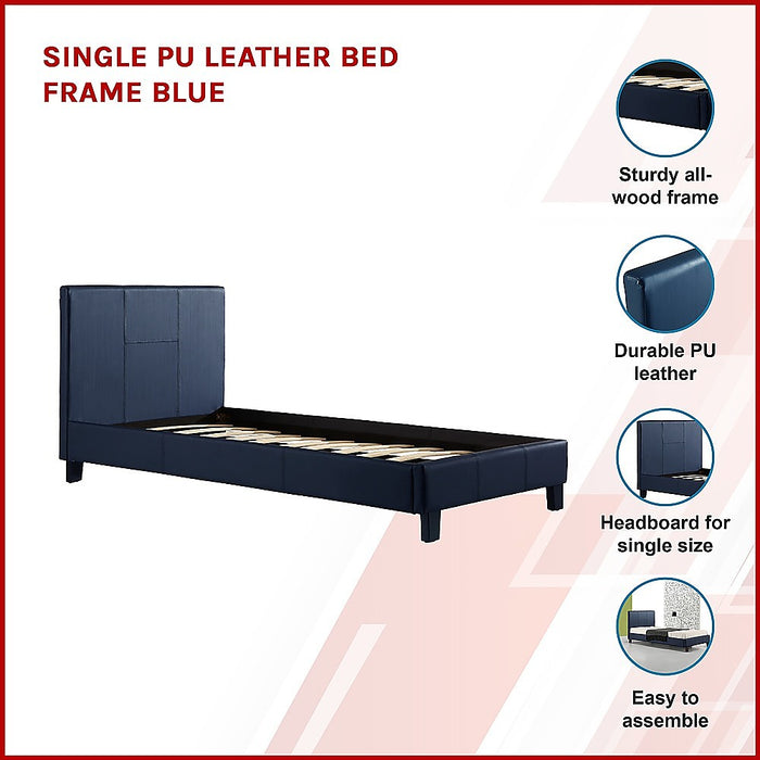 Single PU Leather Bed Frame