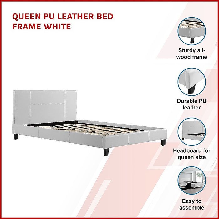 Queen PU Leather Bed Frame