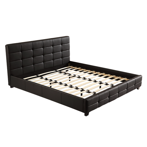 Buy king PU leather deluxe bed frame 