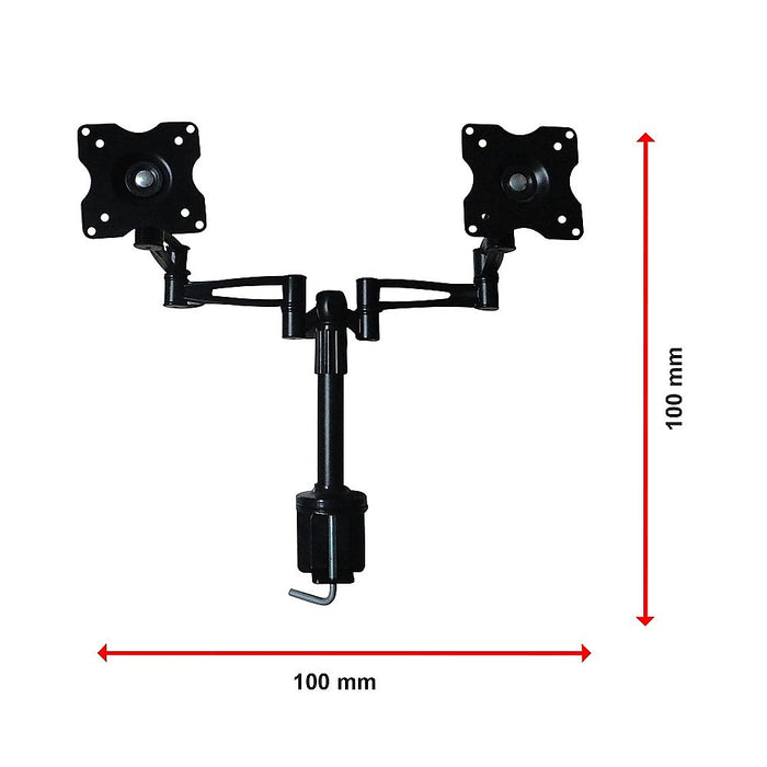 Two-Screen 10-25" Desk Monitor TV Plasma LED LCD Work Mount