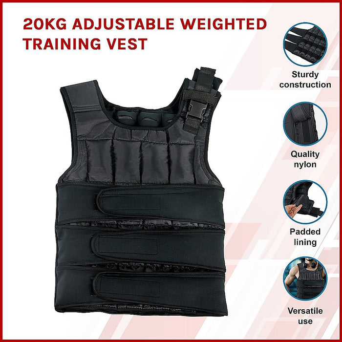 Adjustable Weighted Vest - 20 Kg