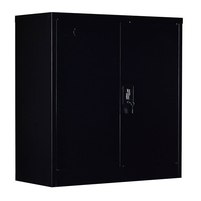 Two-Door Shelf Office Gym Filing Storage Locker Cabinet Safe- Black