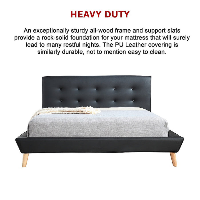 Queen PU Leather Deluxe Bed Frame