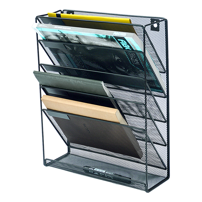 Wall Mount 6 Pocket Hanging File Sorter Organizer Folder Holder Rack Storage