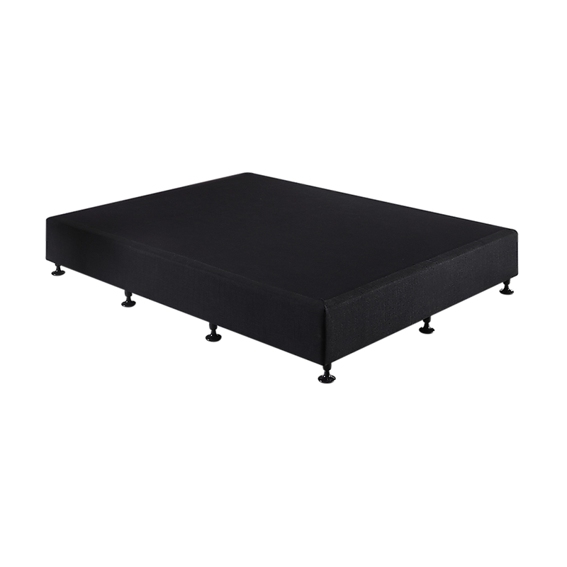 Palermo Queen Ensemble Bed Base Linen Fabric Midnight Black