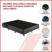 Palermo King Single Ensemble Bed Base Linen Fabric