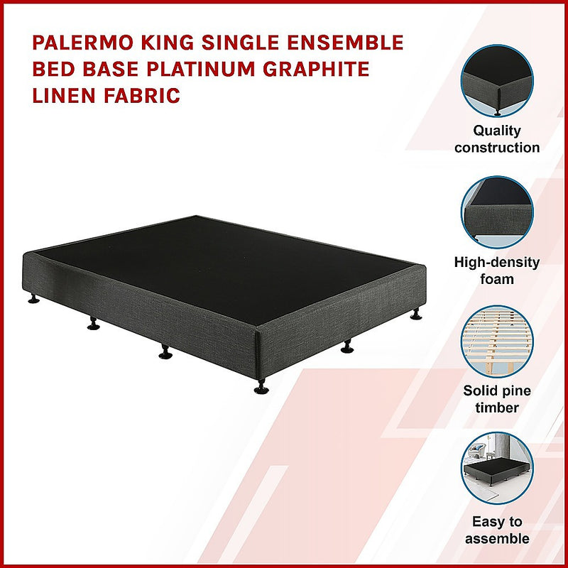 Palermo King Single Ensemble Bed Base Linen Fabric