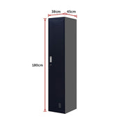 Standard Lock One-Door Office Gym Shed Clothing Locker Cabinet Black