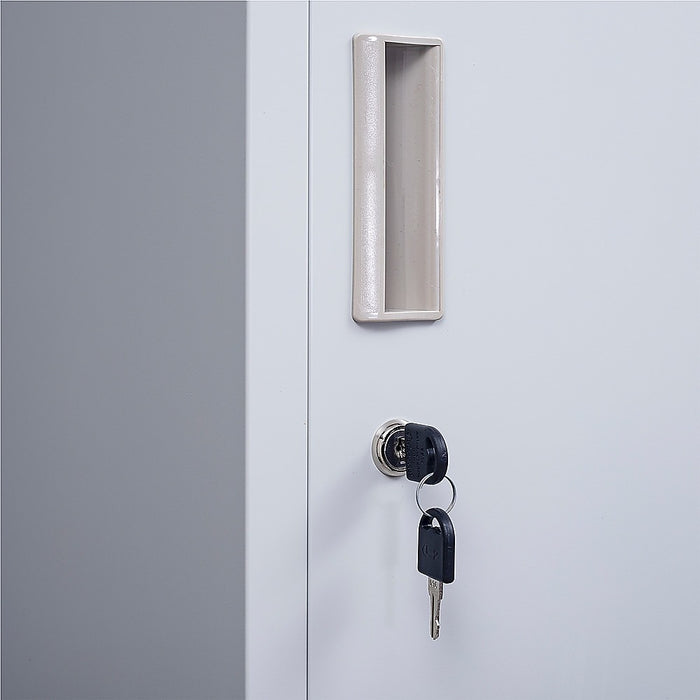 Standard Lock 2-Door Vertical Locker for Office Gym Shed School Home Storage