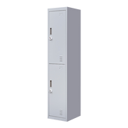 3-Digit Combination Lock 2-Door Vertical Locker for Office Gym Shed School Home Storage Grey