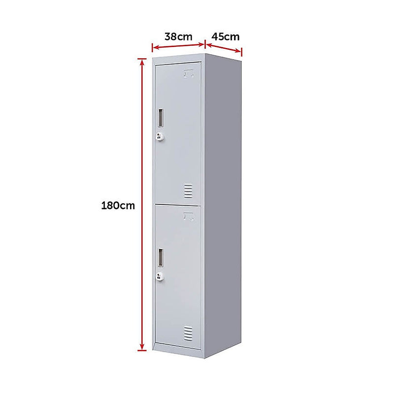 3-Digit Combination Lock 2-Door Vertical Locker for Office Gym Shed School Home Storage