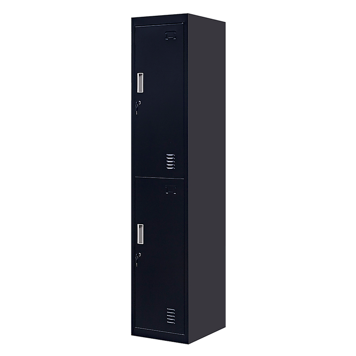 Standard Lock 2-Door Vertical Locker for Office Gym Shed School Home Storage