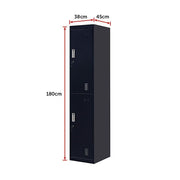 Standard Lock 2-Door Vertical Locker for Office Gym Shed School Home Storage