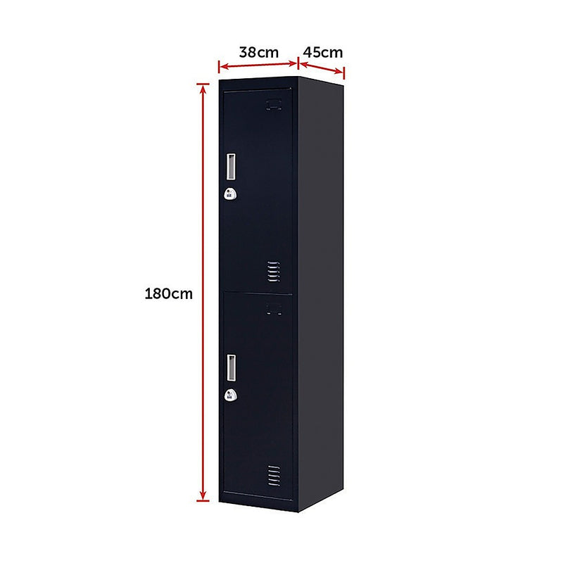 3-Digit Combination Lock 2-Door Vertical Locker for Office Gym Shed School Home Storage