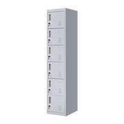 Standard Lock 6-Door Locker for Office Gym Shed School Home Storage Grey