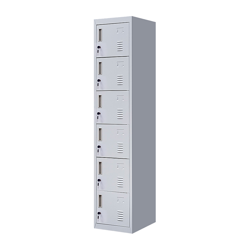 Standard Lock 6-Door Locker for Office Gym Shed School Home Storage Grey