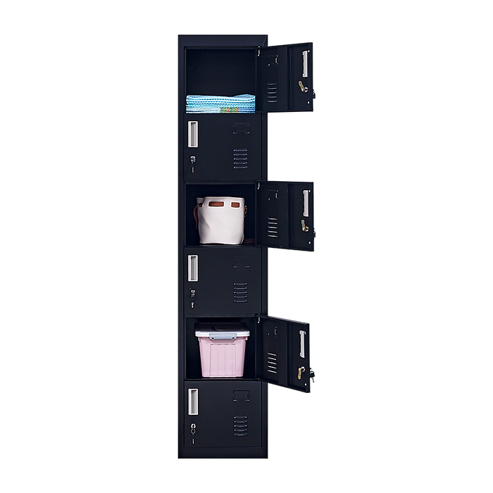 Standard Lock 6-Door Locker for Office Gym Shed School Home Storage