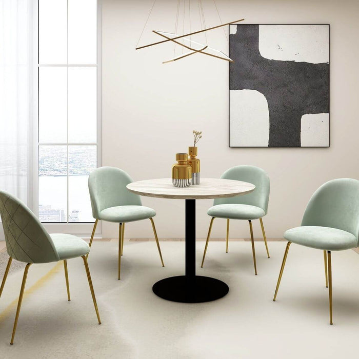Tyler Black Mid-Century Design Round Dining Table