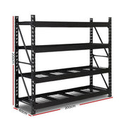 Giantz 2M Warehouse Racking Shelving Garage Heavy Duty Steel Storage Rack