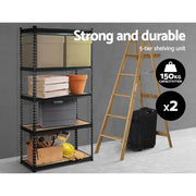 5 Shelves Steel Warehouse Shelving Racking Garage Storage Rack