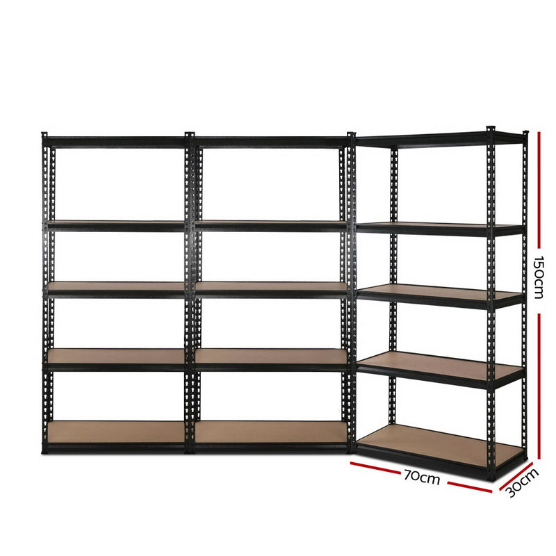 5 Shelves Steel Warehouse Shelving Racking Garage Storage Rack