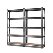 Giants Warehouse Shelving Rack Racking Garage Metal Storage Shelves 1.5 M Set of 2 Charcoal