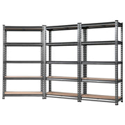 Giants Warehouse Shelving Rack Racking Garage Metal Storage Shelves 1.5 M Set of 3 Charcoal