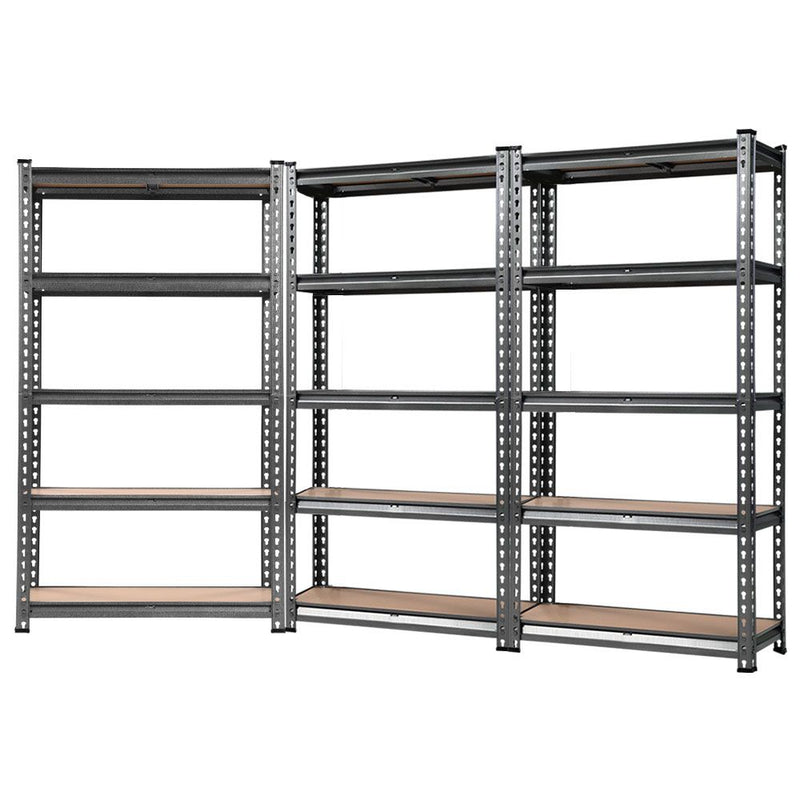 Giants Warehouse Shelving Rack Racking Garage Metal Storage Shelves 1.5 M Set of 3 Charcoal