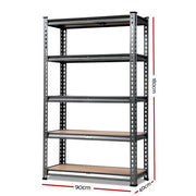 5 Shelves Steel Warehouse Shelving Racking Garage Storage Rack