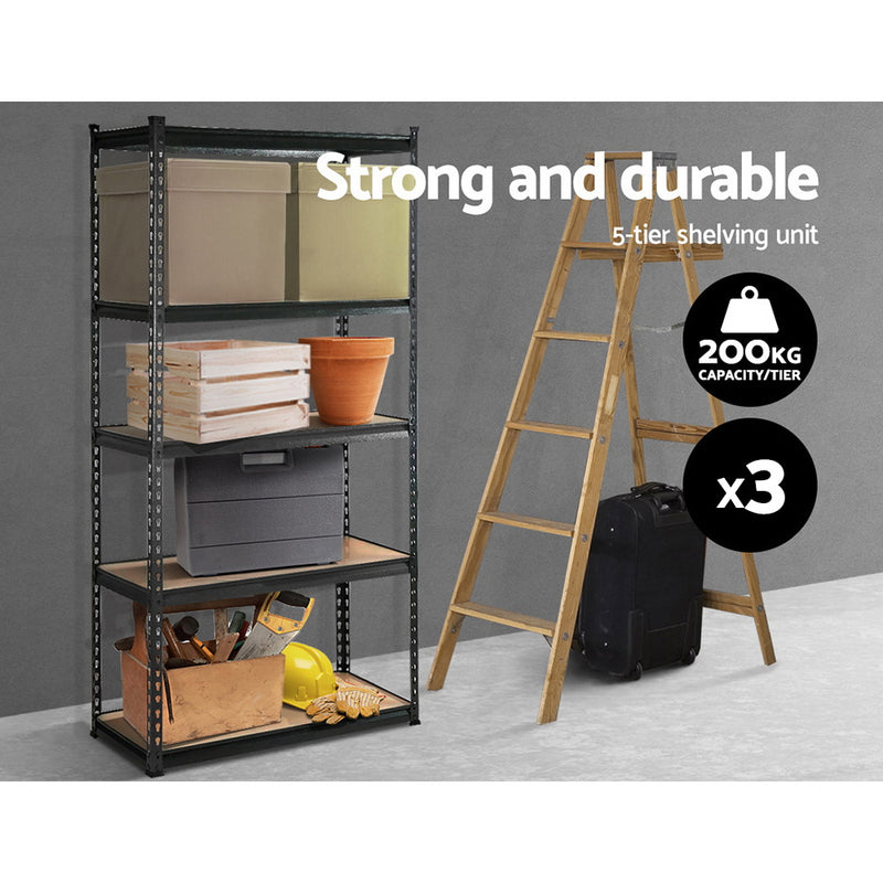 5 Shelves Steel Warehouse Shelving Racking Garage Storage Rack