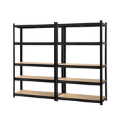 Giants Warehouse Shelving Rack Racking Garage Metal Storage Shelves 1.8 M Set of 2 Black