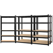 Giants Warehouse Shelving Rack Racking Garage Metal Storage Shelves 1.8 M Set of 5 Black