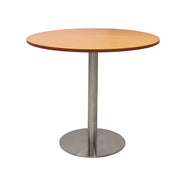 Rapidline Disc Base Round Table Stainless Steel Beech