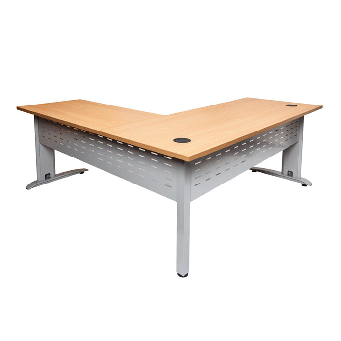 Rapidline Span Corner Desk With Beech Top White