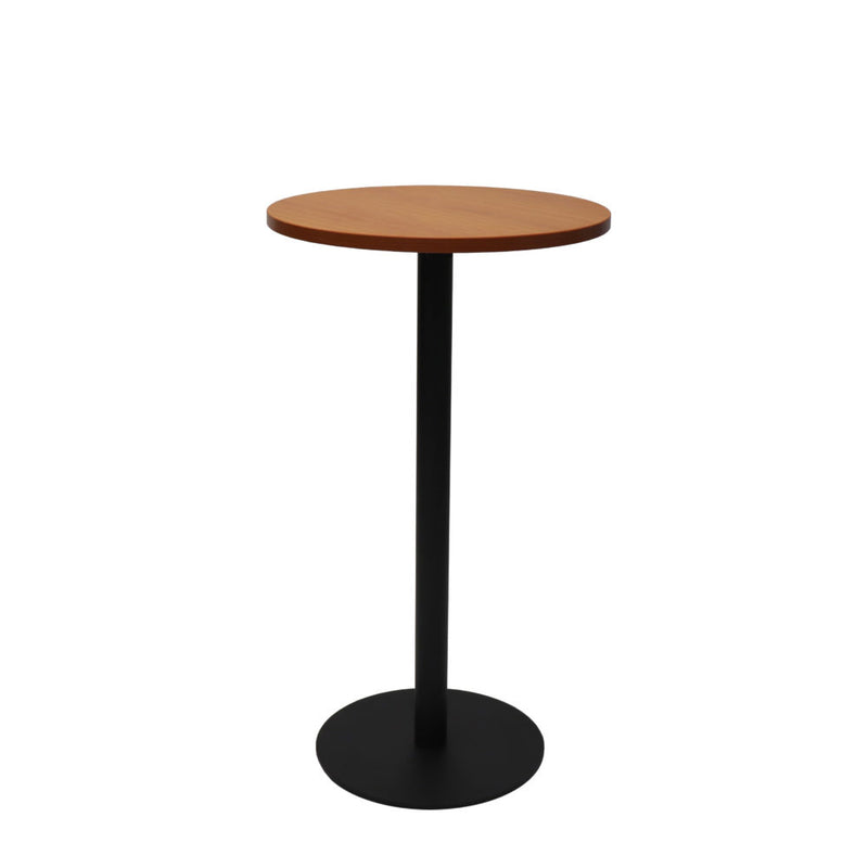 Rapidline Circular Dry Bar Table with flat Disc Base 600mmD x 1050mmH Cherry Black