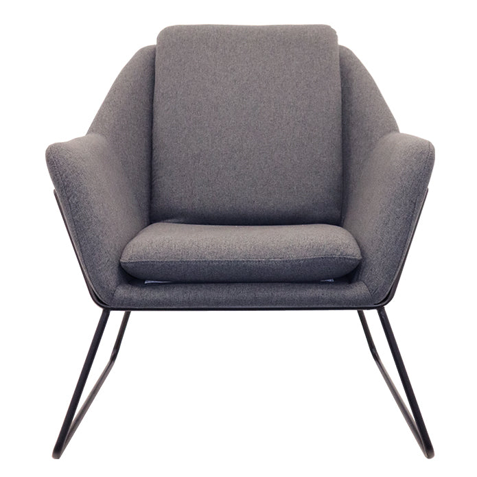Rapidline Lounge Arm Reception or Visitor Chair With Fabric Upholstrey Grey