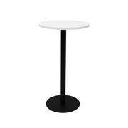 Rapidline Circular Dry Bar Table with flat Disc Base 600mmD x 1050mmH Natural White Black