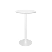 Rapidline Circular Dry Bar Table with flat Disc Base 600mmD x 1050mmH Natural White White