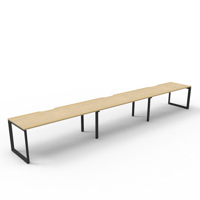 Rapidline Deluxe Loop Leg Single Side Office Desk No Screen Natural Oak Black