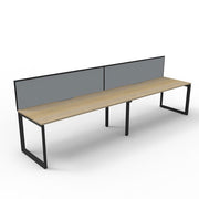 Rapidline Deluxe Loop Leg Single Side Office Desk With Screen Natural Oak Black