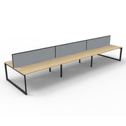 Rapidline Deluxe Loop Leg Double Side Office Desk With Screen Natural Oak Black