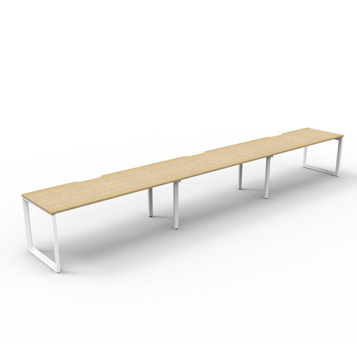 Rapidline Deluxe Loop Leg Single Side Office Desk No Screen Natural Oak White